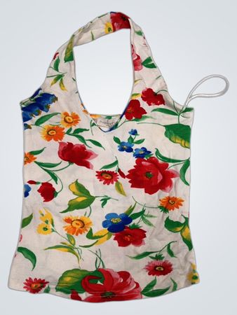 Neurotika Floral Neckholder-Top, hergestellt in Italien