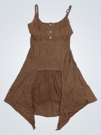 KUXO Braunes besticktes Kleid