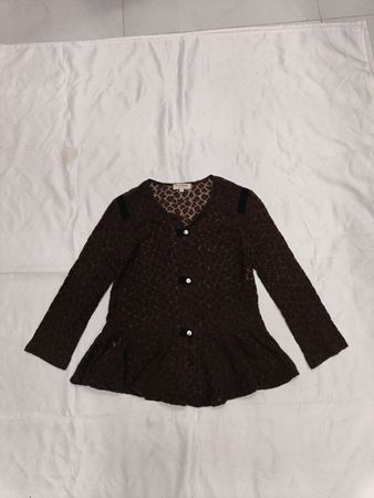 ROSEANNA "Fabrique en France" 38 Leopardenmuster-Peplum-Bluse