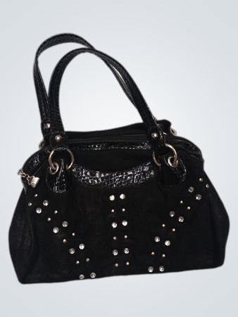 Schwarze Nieten-Handtasche