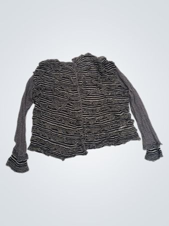 Marks & Spencer schwarze und graue gestreifte Strickjacke