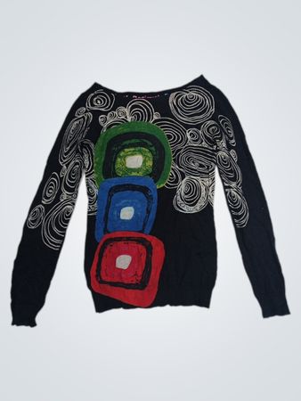 Desigual Langarm-Pullover mit Grafikprint