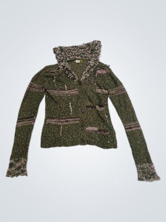 acorn Women’s Grüner Strickcardigan mit strukturierter Oberfläche