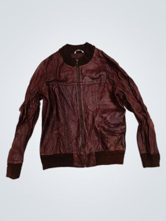 Jaqueta bomber marrom de couro MODASAT