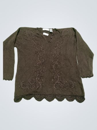 Carolyn Taylor Brown Verziertes Sweatshirt