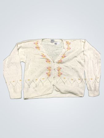 Ja Ja Ja Weißer Bestickter Cardigan