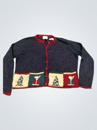 Breckenridge Petite Navy Blue Weihnachtscardigan