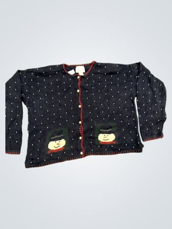Christopher & Banks marineblaues Schneemann-Pullover