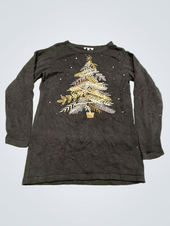 Serengeti Black Langarm-Weihnachtsbaum-Pullover