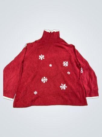 SONOMA life+style WOMAN Roter Schneeflocken-Turtleneck-Pullover