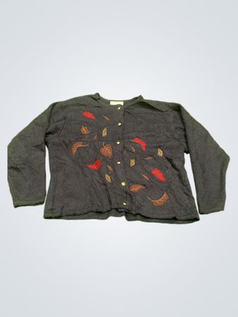 Croft & Barrows marineblauer Cardigan mit Blattmuster
