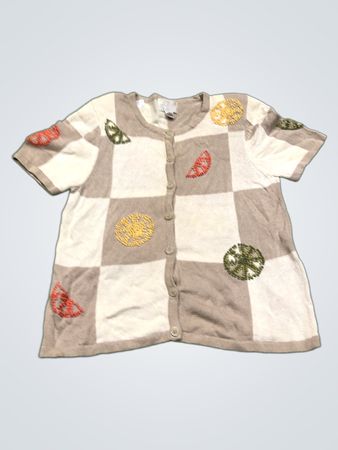 Christopher & Banks handbestickter Obst-Cardigan