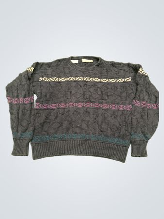 FENWICK ISLE Navy Blau Texturiertes Strickpullover