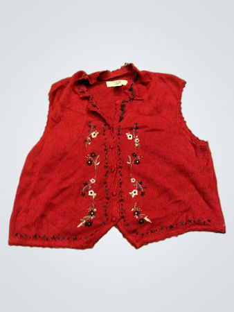 Rotes besticktes Hemd-Weste