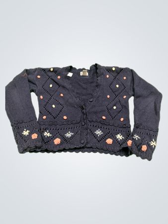 62 East Blue gestickter Cardigan