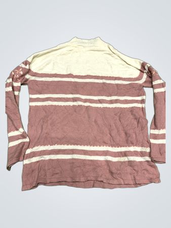 Chinaware Damen gestreifter Blumen-Stickkragenpullover