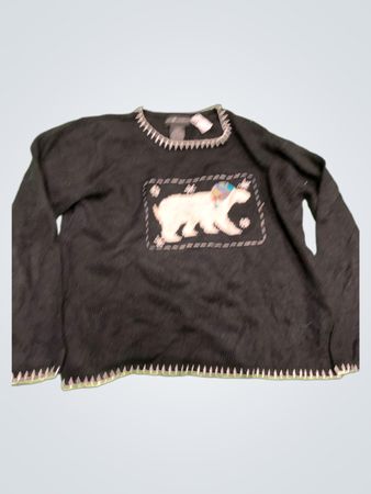 Sag Harbor Sport schwarzen Pullover mit weißen Akzenten