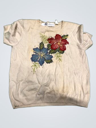 Alfred Dunner Damenpullover mit floralem Stickerei