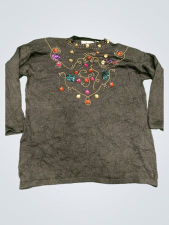 CELINA YANG Schwarzer verzierter Pullover