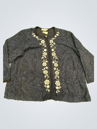 Cathy Daniels Blauer Bestickter Cardigan