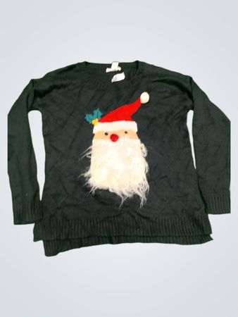Herren Schwarzer Weihnachtsmann Pullover