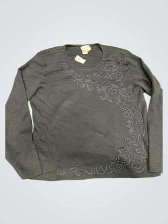 PAPILLON Damen Dunkelblau Verzierte Langarmpullover
