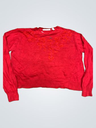 CHINAMAR BY HORSIH Rot bestickter Pullover
