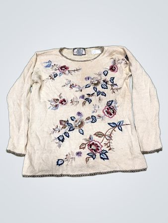 TIARA INTERNATIONAL Damen bestickter Pullover