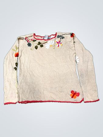 Curio Beige bestickter Pullover
