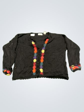 SOSTANZA Contemporary Apparel Schwarze bestickte Strickjacke