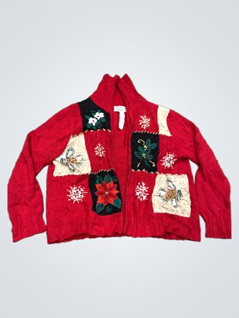 Tiara International Christmas Collection Roter Reißverschluss-Pullover