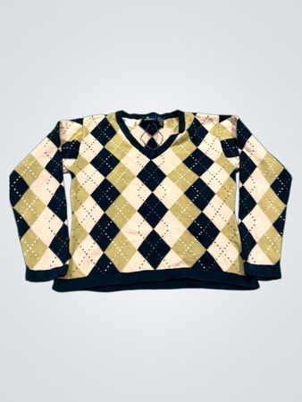 Lizsport Argyle V-Neck Sweater