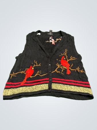 Sago Harbor Black Cardinal gestickte Knopf-Down Weste