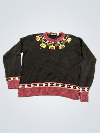 Villager a Liz Claiborne Company Schwarzer bestickter Pullover