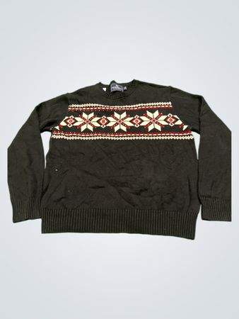 AMERICAN LIVING Schwarzer Fair Isle Pullover