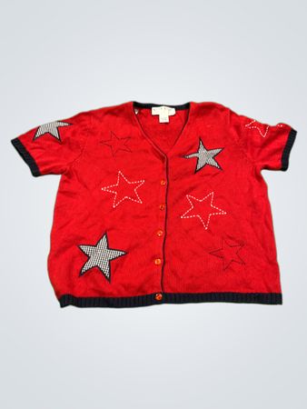NORTON STUDIO Red Star Kurzarmpullover