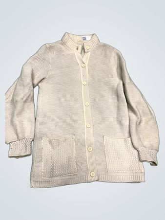 Cremefarbener Strickcardigan mit Taschen