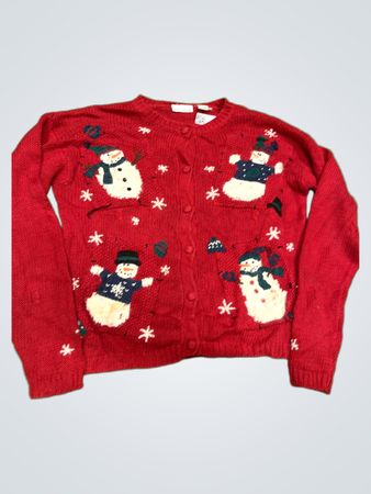 Roter Schneemann Weihnachtspullover