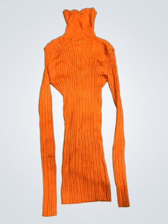 Es ist unsere Zeit Orange gerippter Rollkragenpullover