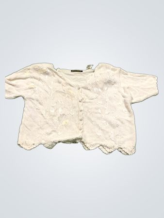 Dana Scott White gestickter Cardigan