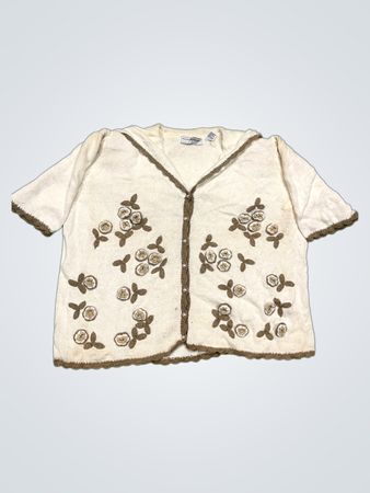 Maggie Lawrence Collection Weiß bestickter Cardigan