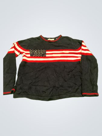 Casual Corner Marineblauer Pullover mit Detail der amerikanischen Flagge
