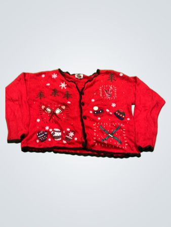 Basic Editions Holiday Red Weihnachts-Pullover