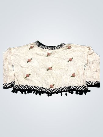CAROLE LITTLE Strickpullover mit rosafarbenen Verzierungen