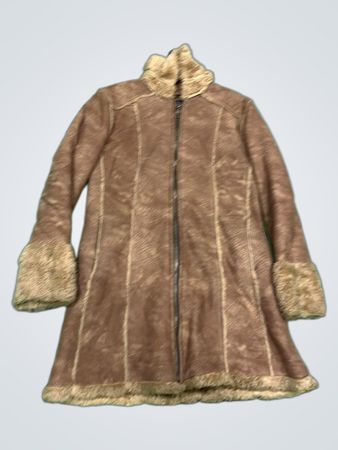 ROSSODISERA Brown Faux Fur Lined Jacket