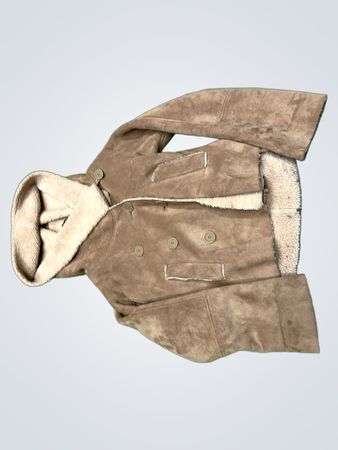 KOOKAI Women's Brown Suede Sherpa Lined Hooded Jacket