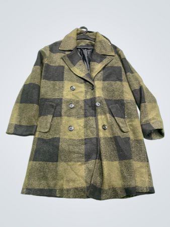 Men's Plaid Double-Breasted Wool Coat