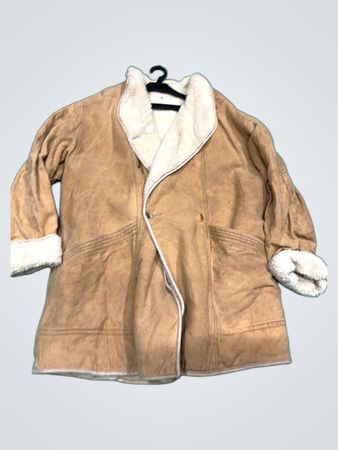Brown Suede Shearling Lined Jacket