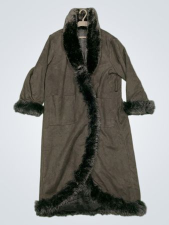 Black Faux Fur Trimmed Coat