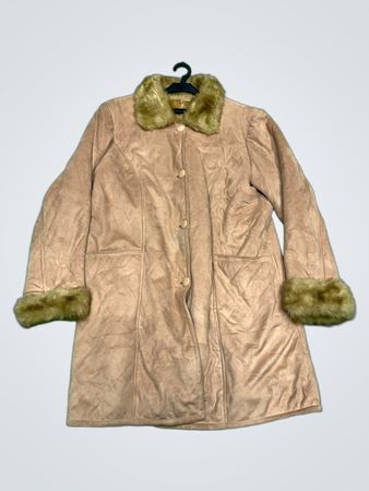 Tan Faux Fur Trimmed Coat